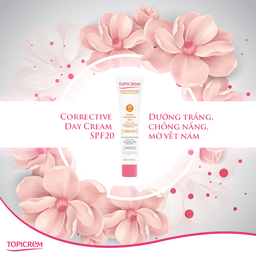 Sáng da, mờ vết nám với Topicrem Corrective Daycrem SPF20