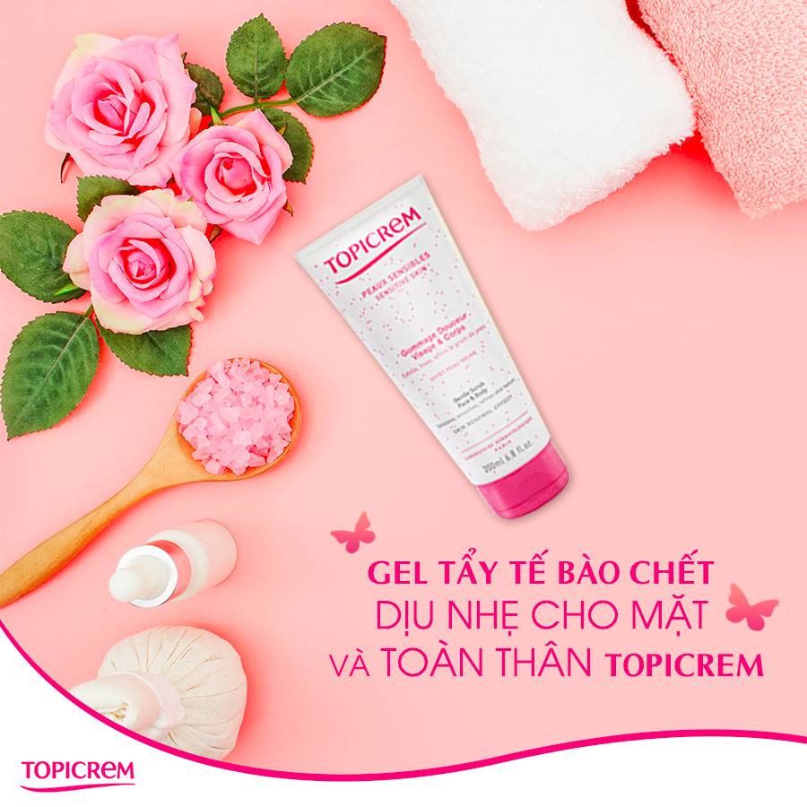 Gel tẩy tế bào chết dịu nhẹ cho mặt và toàn thân TOPICREM 