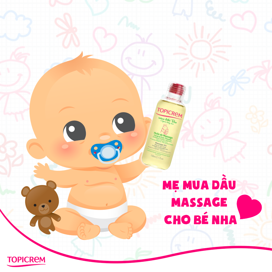 Mẹ mua dầu massage cho bé nha!