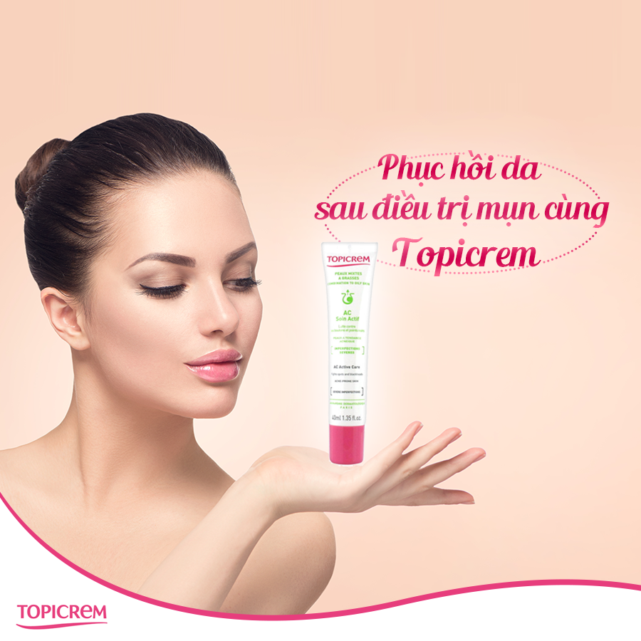 Phục hồi da sau điều trị mụn cùng Topicrem